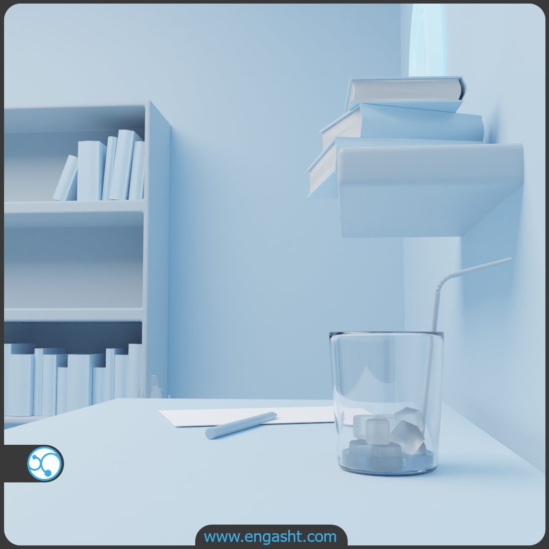 Empty glass on a table in Academy room